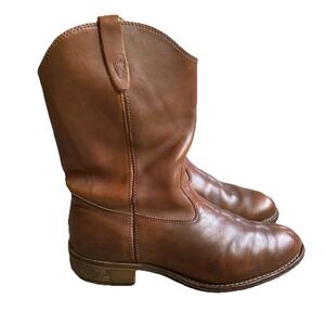 Vintage 80s Goodyear Chemigum Boots Mens 10.5 Brown Leather Pull On Western